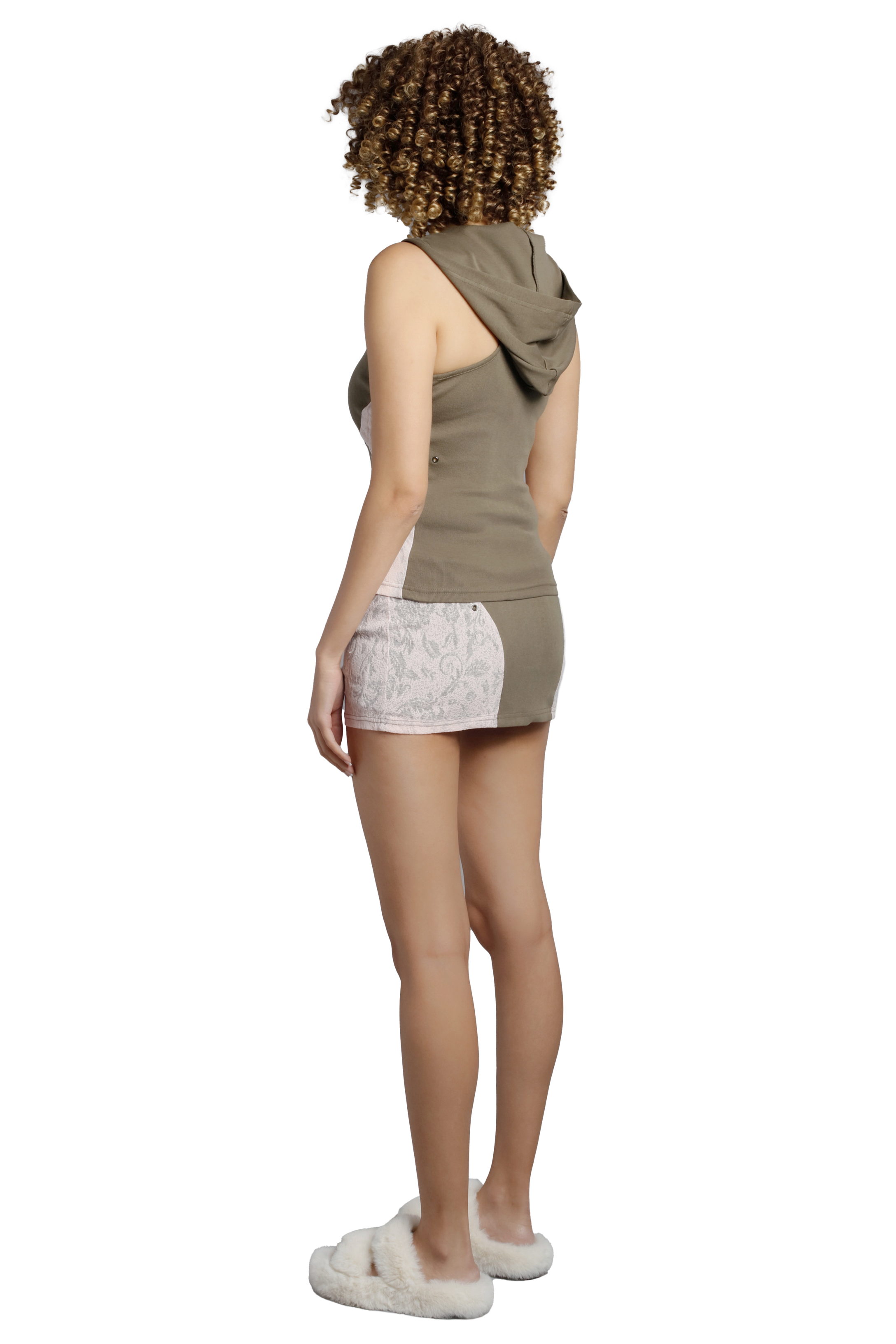 Lace Slit Mini Skirt